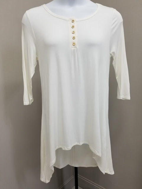 Button-Down High-Low Tunic Top