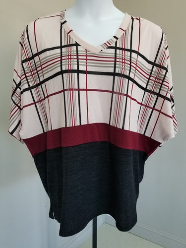 Plaid Color Block Blouse