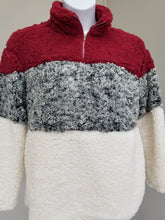 Load image into Gallery viewer, Zipper Front Color Block Sherpa Sweater with Pockets