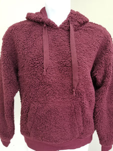 Sherpa Hooded Pullover Sweater with Kangaroo Pocket