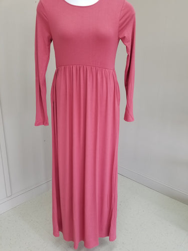 Long Sleeve Round Neck Maxi Dress