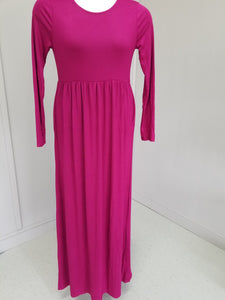 Long Sleeve Round Neck Maxi Dress