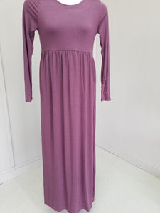 Long Sleeve Round Neck Maxi Dress