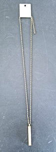 Elongated Faceted Bar Pendant Necklace