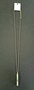 Elongated Faceted Bar Pendant Necklace