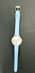 Floral Face Faux Leather Watch