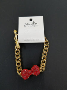 Gem Bow Pave Chain Bracelet