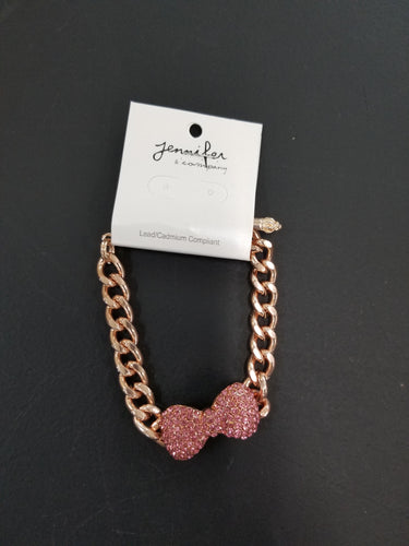 Gem Bow Pave Chain Bracelet