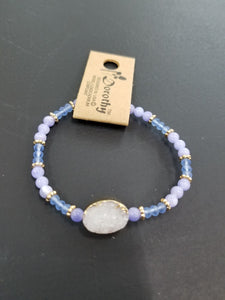 Mix Bead Faux Druzy Stone Bracelet