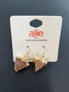 Shape Drop Druzy Stone Dangle Earrings