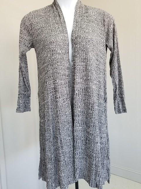 Gray Ribbed Cardigan