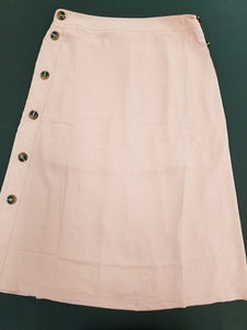 Solid Knee-Length Skirt with Button Details