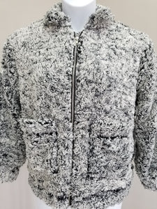 Zip-Up Puffy Sherpa Jacket with Pockets