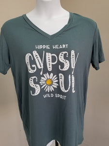 GYPSY SOUL Graphic V-Neck Top