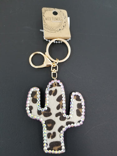 Animal Print Cactus Keychain