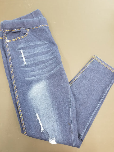 Pull-On Denim Jeans